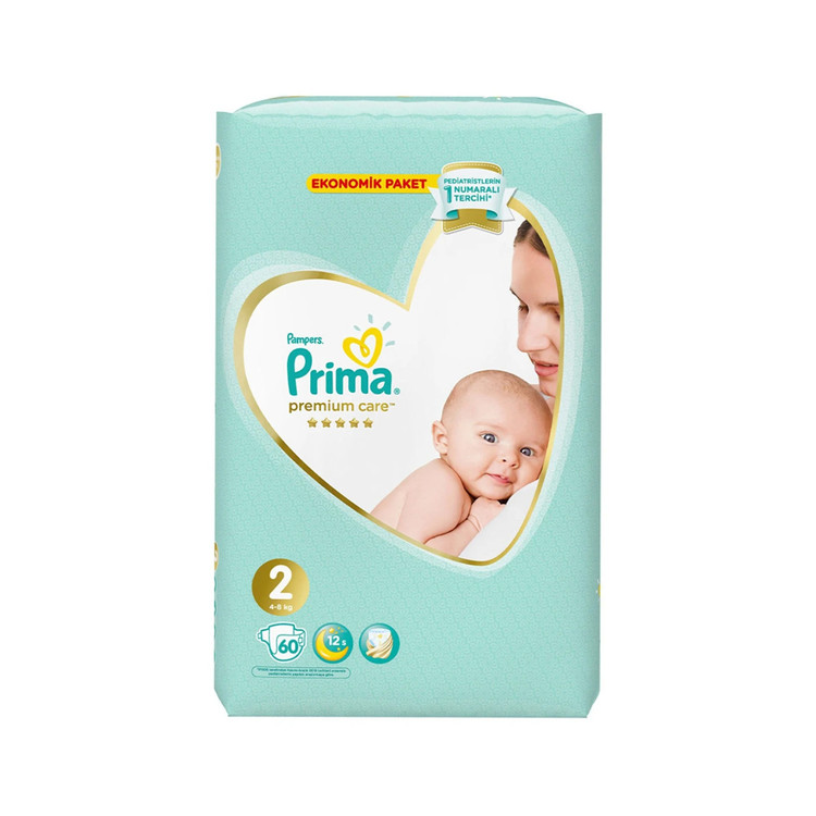 پوشک پریما لهستان سایز 2 بسته 60 عددی