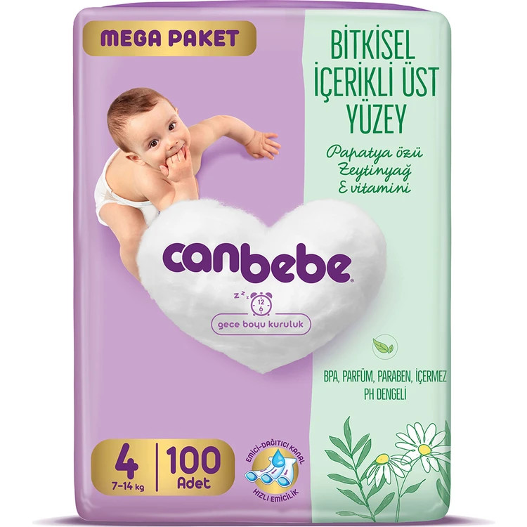 پوشک جان به به ترکیه کیفیت عالی سایز 4 بسته 100 عددی