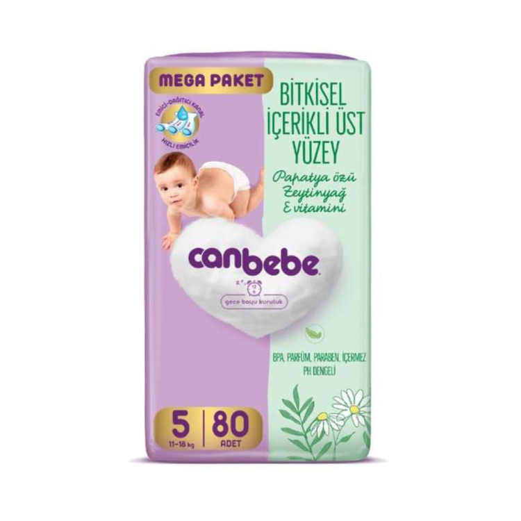 پوشک جان به به ترکیه کیفیت عالی سایز 5 بسته 80 عددی